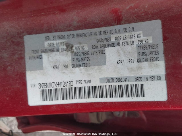 3MZBN1K7XHM124180 Mazda MAZDA3