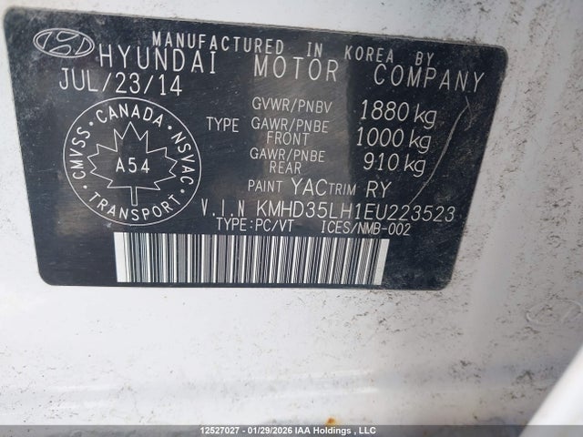 KMHD35LH1EU223523 Hyundai Elantra Gt Gls
