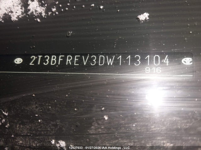 2013 Toyota Rav4 Le მანქანა იყიდება აუქციონზე, vin: 2T3BFREV3DW113104, აუქციონის ნომერი: 12527033