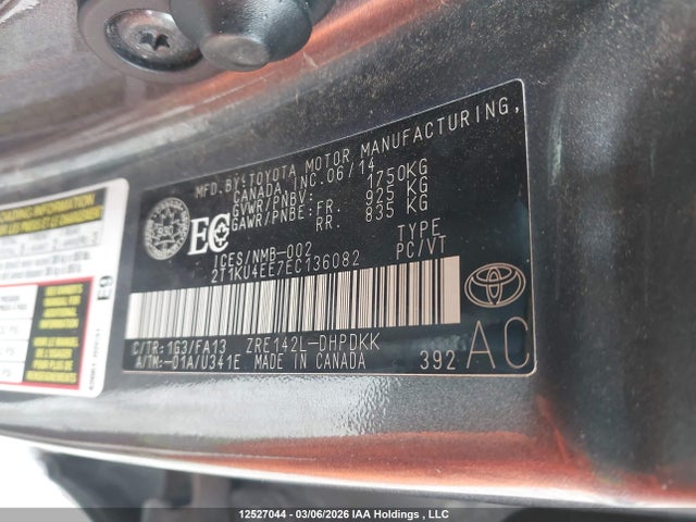 2T1KU4EE7EC136082 Toyota Matrix