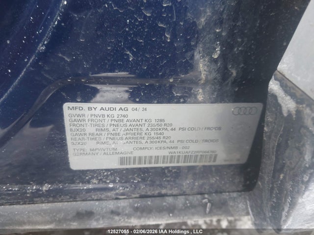 Aukcja sprzedaży 2024 Audi Q4 E-tron, vin: WA1KUAFZ2RP064760, numer aukcji: 12527055