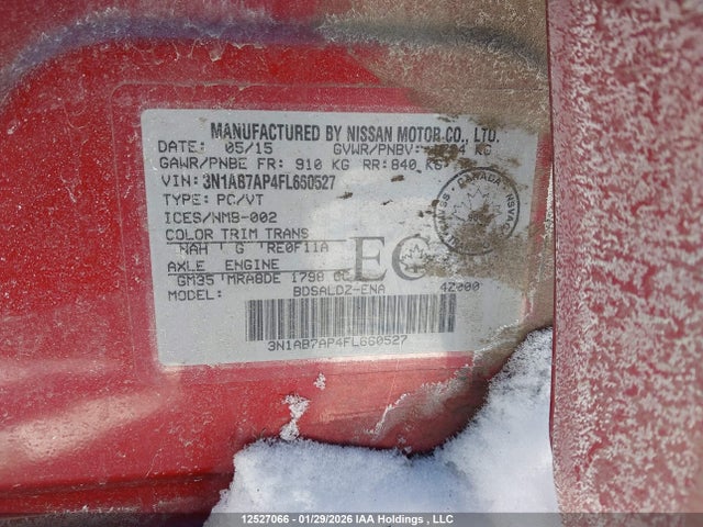 3N1AB7AP4FL660527 Nissan Sentra S/sv/sr/sl