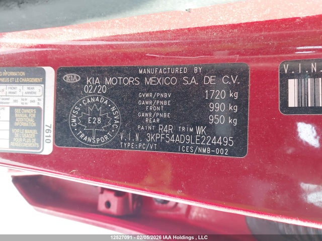 3KPF54AD9LE224495 KIA Forte Ex/ex Limited/ex Premium/ex+