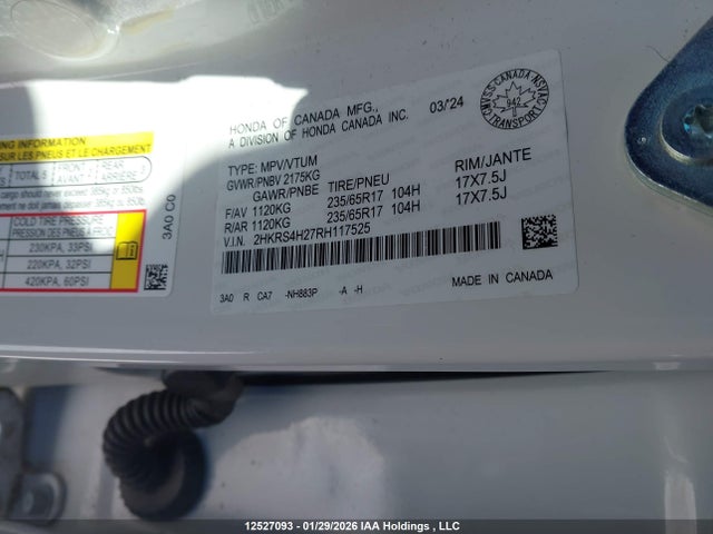 2HKRS4H27RH117525 Honda CR-V LX