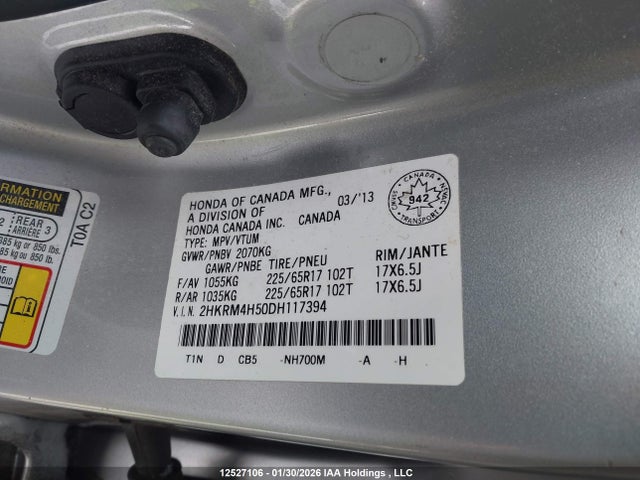 Продаж на аукціоні авто 2013 Honda Cr-v Ex, vin: 2HKRM4H50DH117394, номер лоту: 12527106