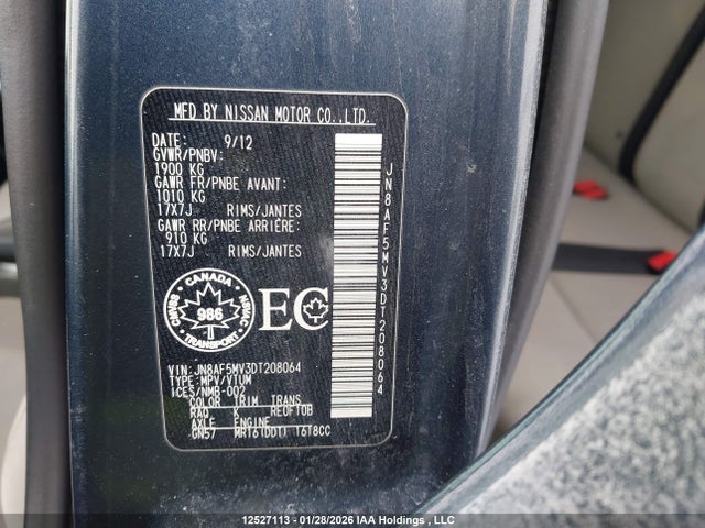 12527113 :رقم المزاد ، JN8AF5MV3DT208064 vin ، 2013 Nissan Juke مزاد بيع