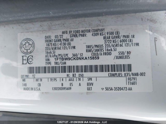 1FTBW9CKONKA15859 Ford E-transit-350 Cargo