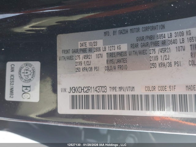 JM3KKDHC2R1143703 Mazda CX-9