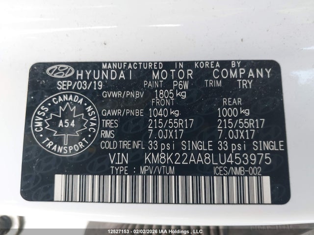 Продаж на аукціоні авто 2020 Hyundai Kona, vin: KM8K22AA8LU453975, номер лоту: 12527153