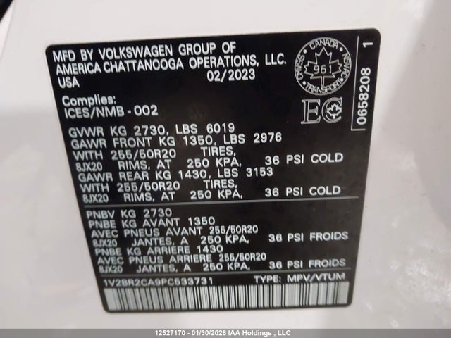 Volkswagen ATLAS SEL 2023 1V2BR2CA9PC533731 Image 9