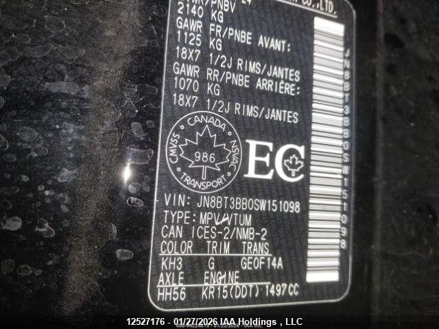 JN8BT3BB0SW151098 Nissan Rogue Rock Creek/sv Intelligent Awd
