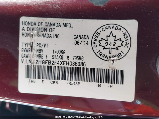 2HGFB2F4XEH036986 Honda Civic