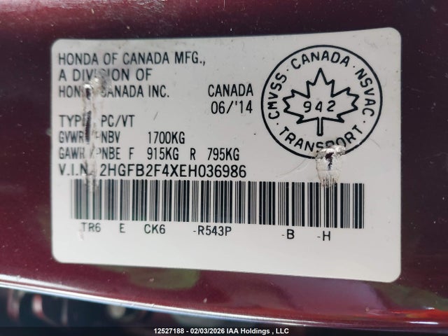2HGFB2F4XEH036986 Honda Civic
