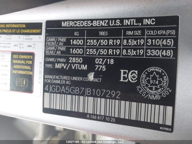 4JGDA5GB7JB107292 Mercedes-Benz Gle 400 4matic