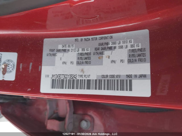 JM1DKBD73G0106242 Mazda Cx-3 Gt