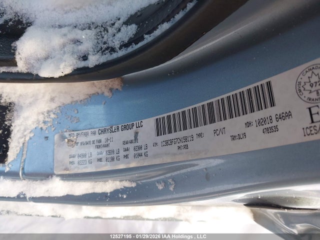 12527195 :رقم المزاد ، 1C3BCBFG7CN158119 vin ، 2012 Chrysler 200 Limited مزاد بيع