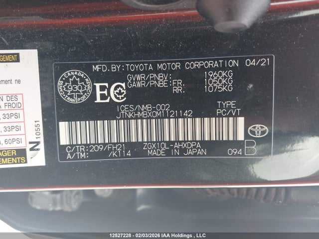 JTNKHMBX0M1121142 Toyota C-HR