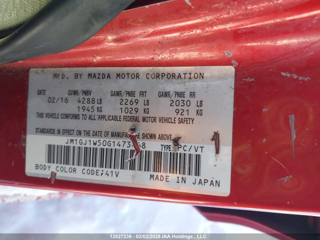 JM1GJ1W50G1473468 Mazda 6 Grand Touring