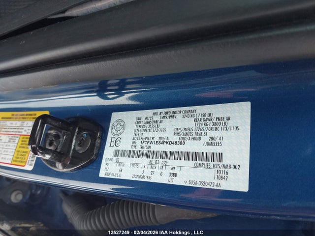 1FTFW1E84PKD48380 Ford F-150 King Ranch/lariat/platinum/tremor/xl/xlt