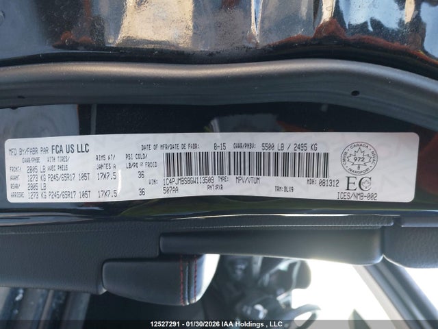 12527291 :رقم المزاد ، 1C4PJMBS8GW113509 vin ، 2016 Jeep Cherokee Trailhawk مزاد بيع