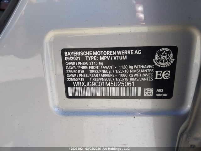 WBXJG9C01M5U25061 BMW X1 Xdrive28i