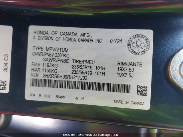 2HKRS6H90RH217202 Honda CR-V HYBRID