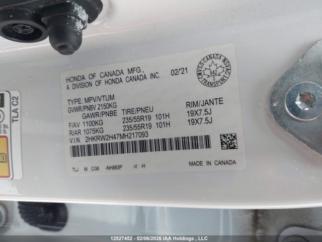 2HKRW2H47MH217093 Honda CR-V