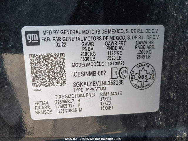 3GKALYEV1NL163138 GMC Terrain At4
