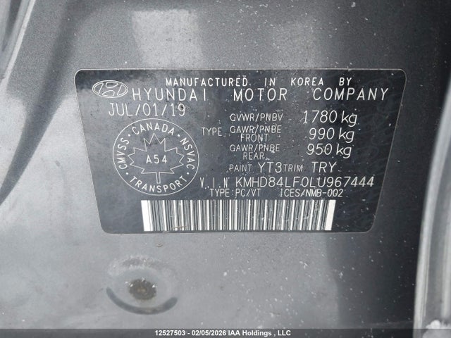 KMHD84LF0LU967444 Hyundai Elantra Preferred With Sun And Safety Package Auto Ivt