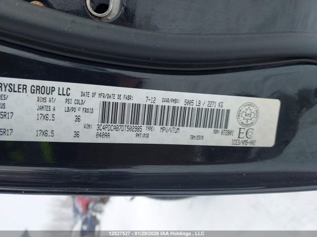 12527527 :رقم المزاد ، 3C4PDCAB7DT502985 vin ، 2013 Dodge Journey Se مزاد بيع