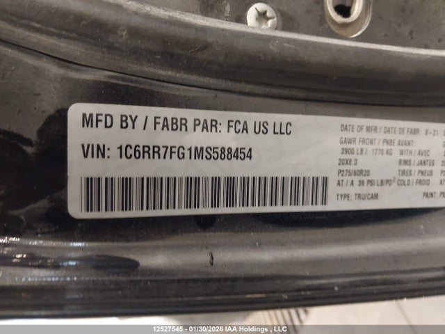 RAM 1500 Classic Tradesman 2021 1C6RR7FG1MS588454 Image 9