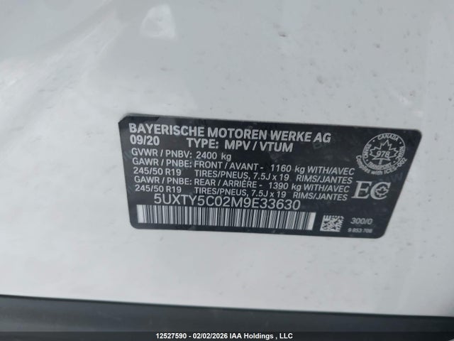 5UXTY5C02M9E33630 BMW X3 Xdrive30i