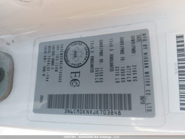 3N6CM0KNXJK703848 Nissan NV200