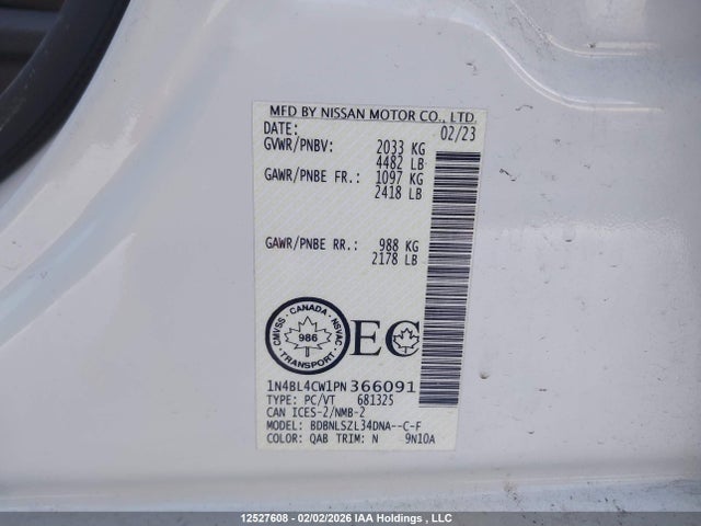 1N4BL4CW1PN366091 Nissan ALTIMA SR
