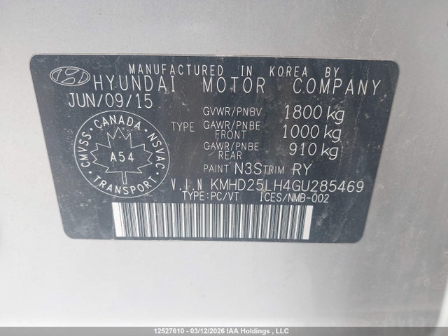 KMHD25LH4GU285469 Hyundai Elantra Gt Gl