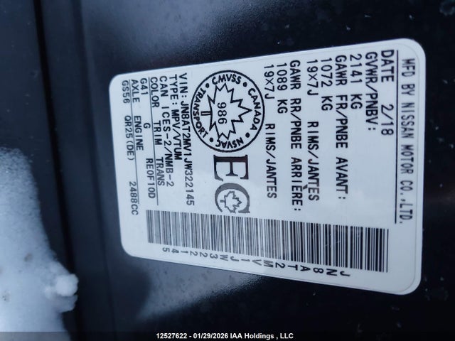 JN8AT2MV1JW322145 Nissan Rogue Midnight Edition/s/sl/sl W/propilot Assist/sv