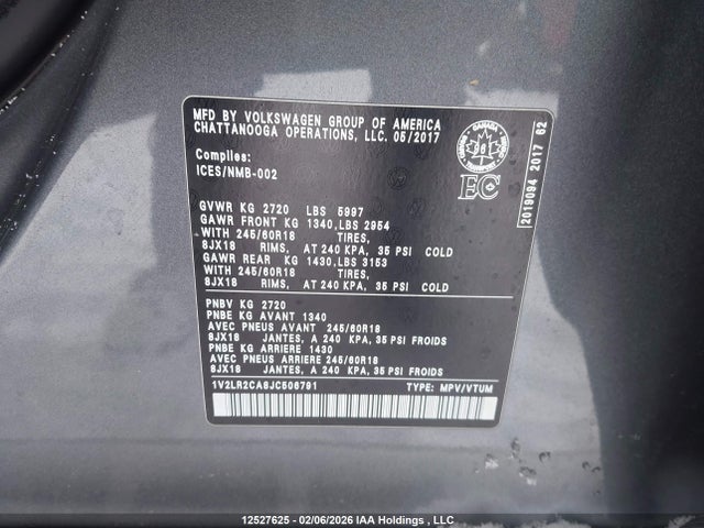 Aukcja sprzedaży 2018 Volkswagen Atlas, vin: 1V2LR2CA8JC506791, numer aukcji: 12527625