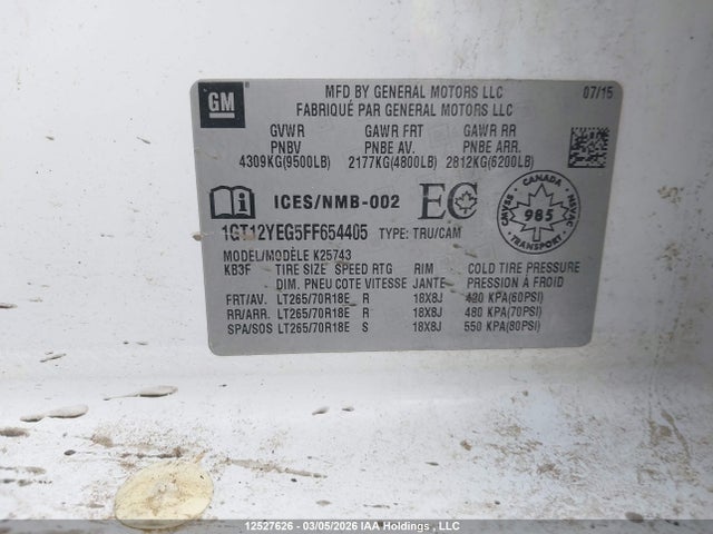 1GT12YEG5FF654405 GMC SIERRA 2500HD
