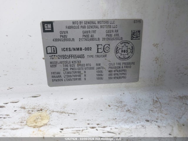 1GT12YEG5FF654405 GMC SIERRA 2500HD