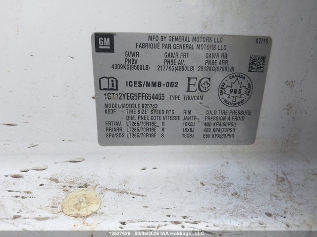 1GT12YEG5FF654405 GMC SIERRA 2500HD