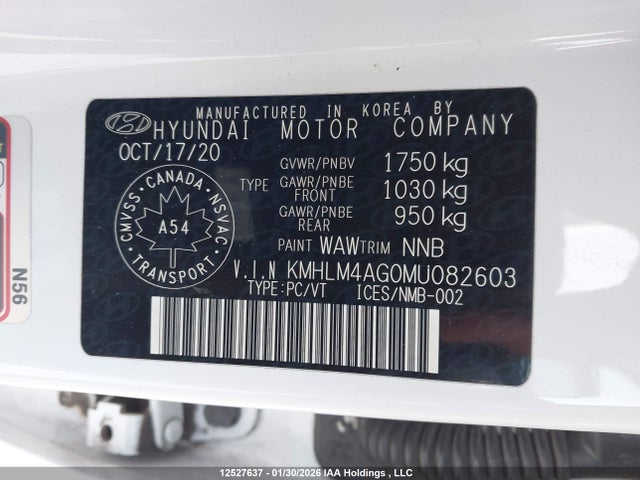 KMHLM4AG0MU082603 Hyundai Elantra Preferred Ivt