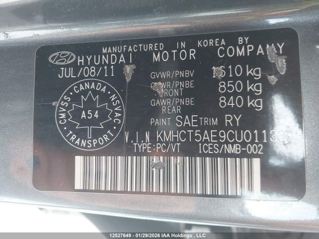 Продажа на аукционе авто 2012 Hyundai Accent, vin: KMHCT5AE9CU011339, номер лота: 12527649