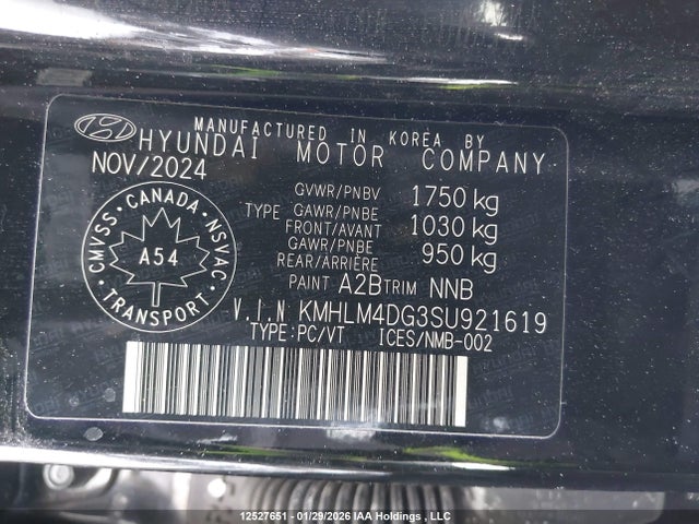 KMHLM4DG3SU921619 Hyundai Elantra Preferred With Tech Package