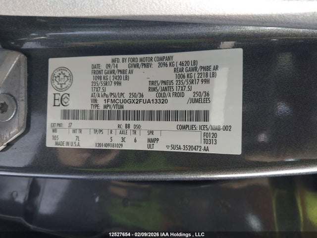 1FMCU0GX2FUA13320 Ford ESCAPE SE