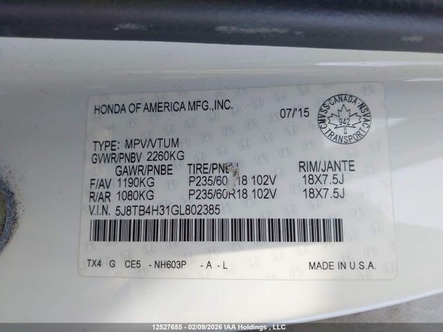 Acura RDX 2016 5J8TB4H31GL802385 Image 19