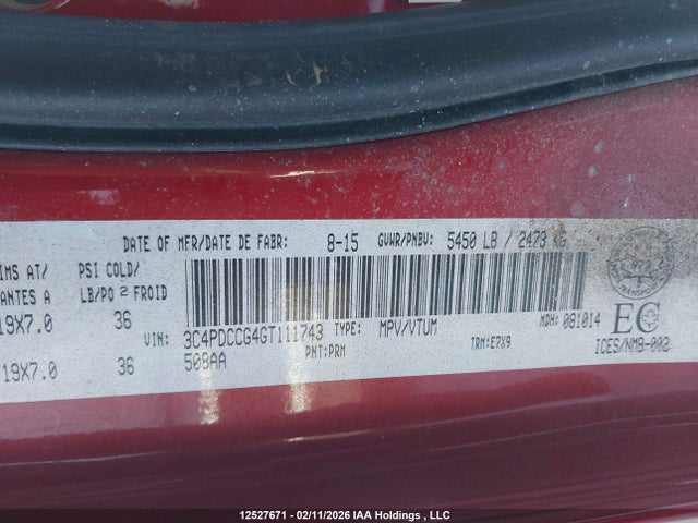 3C4PDCCG4GT111743 Dodge Journey Sxt/limited