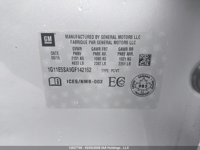 1G11E5SA9GF142162 Chevrolet Malibu Limited Ltz