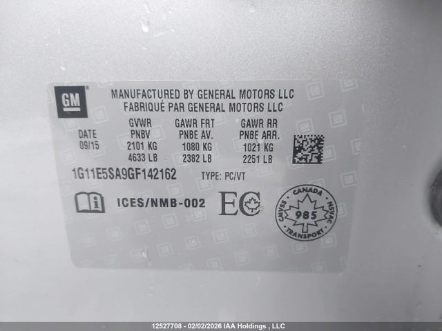 1G11E5SA9GF142162 Chevrolet Malibu Limited Ltz