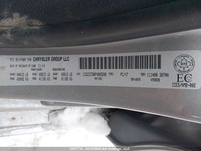 Aukcja sprzedaży 2015 Chrysler 200, vin: 1C3CCCFB8FN605589, numer aukcji: 12527732