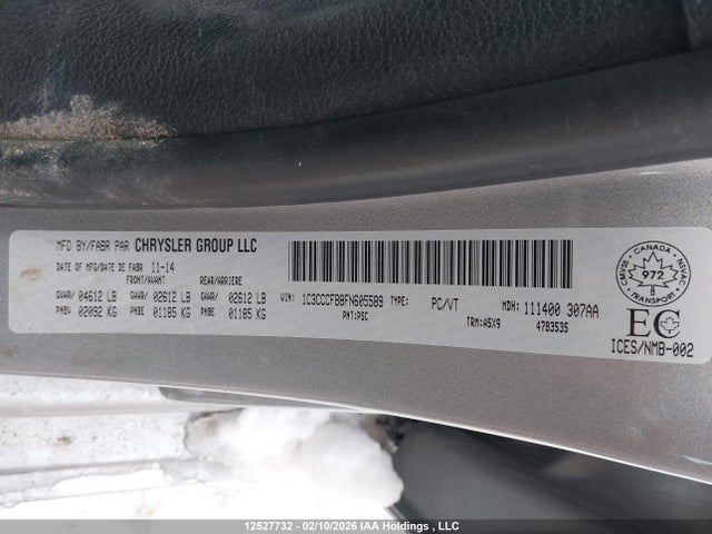 Aukcja sprzedaży 2015 Chrysler 200, vin: 1C3CCCFB8FN605589, numer aukcji: 12527732